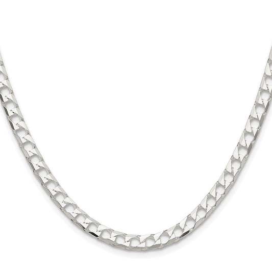 Buy Stylish 5mm Rhodium-Plated Sterling Silver D/C Square Curb Chain