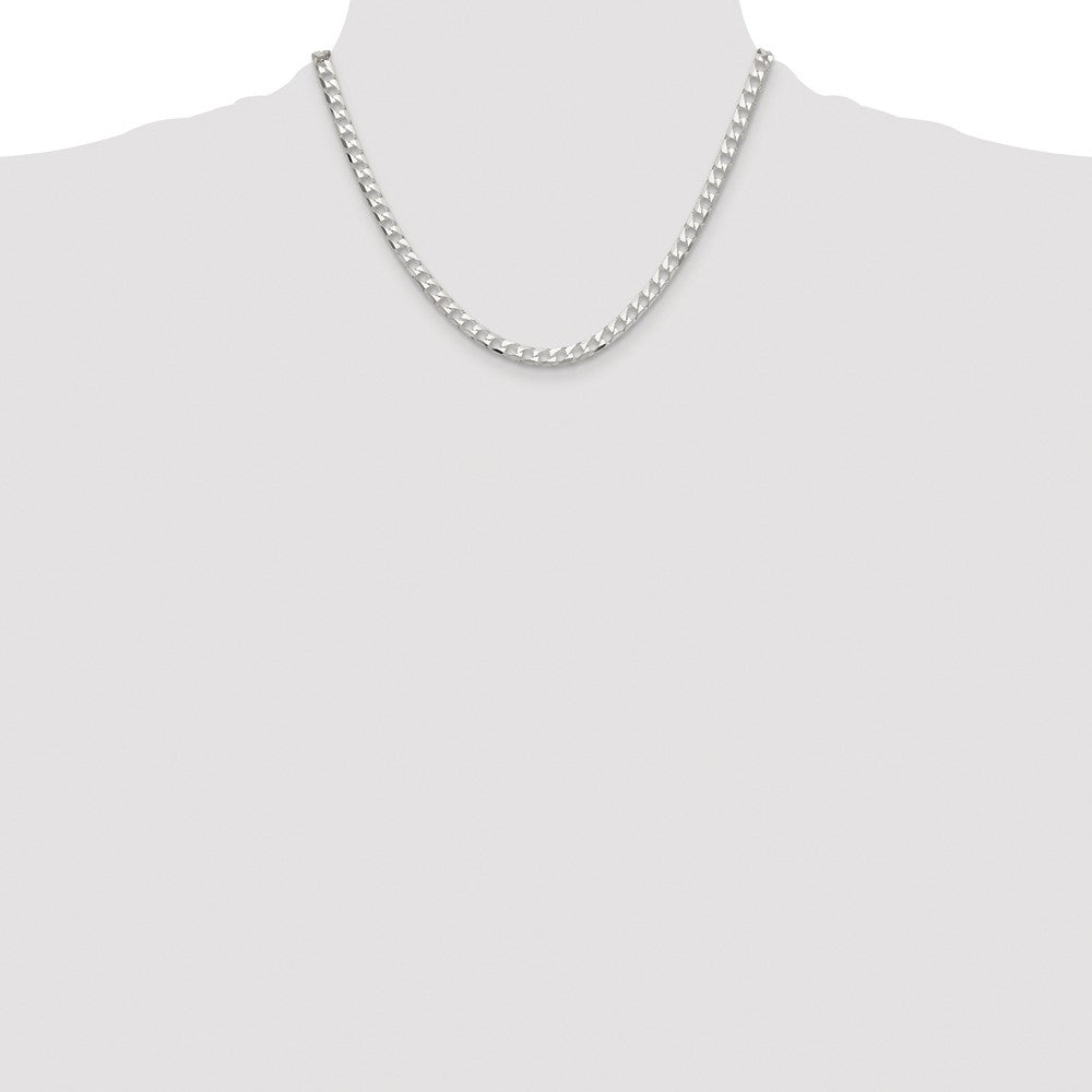Buy Stylish Rhodium-Plated Sterling Silver 5mm Double Curb Chain - Luxury Value