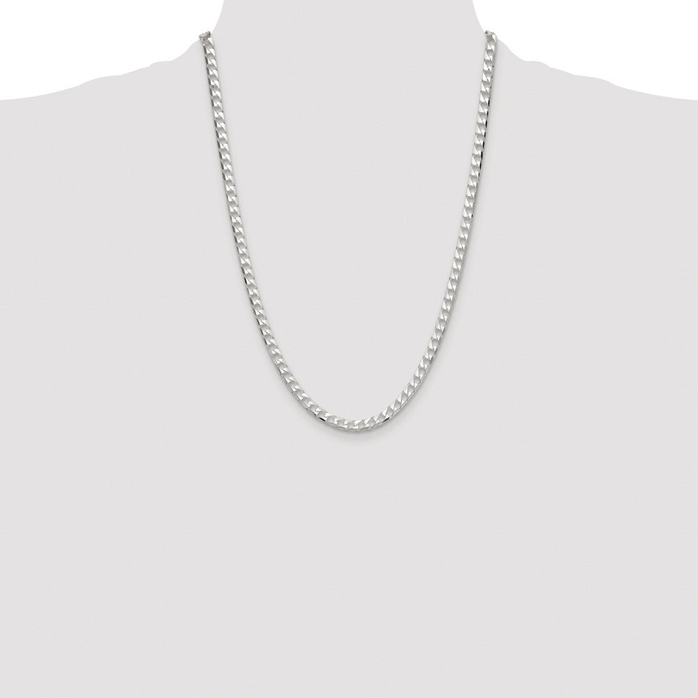 Buy Stylish 5mm Rhodium-Plated Sterling Silver D/C Square Curb Chain