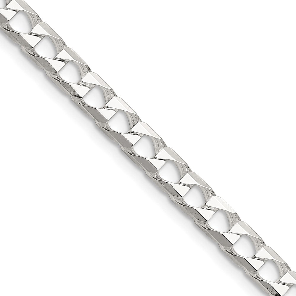 High-Quality 5mm Double Curb Square Chain in Sterling Silver - Affordable Luxury!
