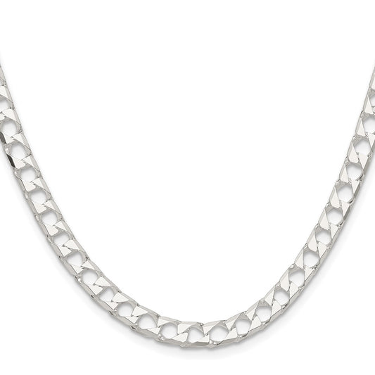 Exclusive 5.75mm Diamond-Cut Square Curb Chain in Sterling Silver - Stylish Value