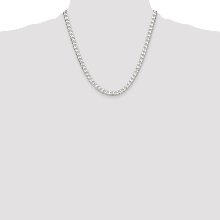 Buy Stylish 5.75mm Diamond-Cut Square Curb Chain in Sterling Silver - Luxury Quality-4