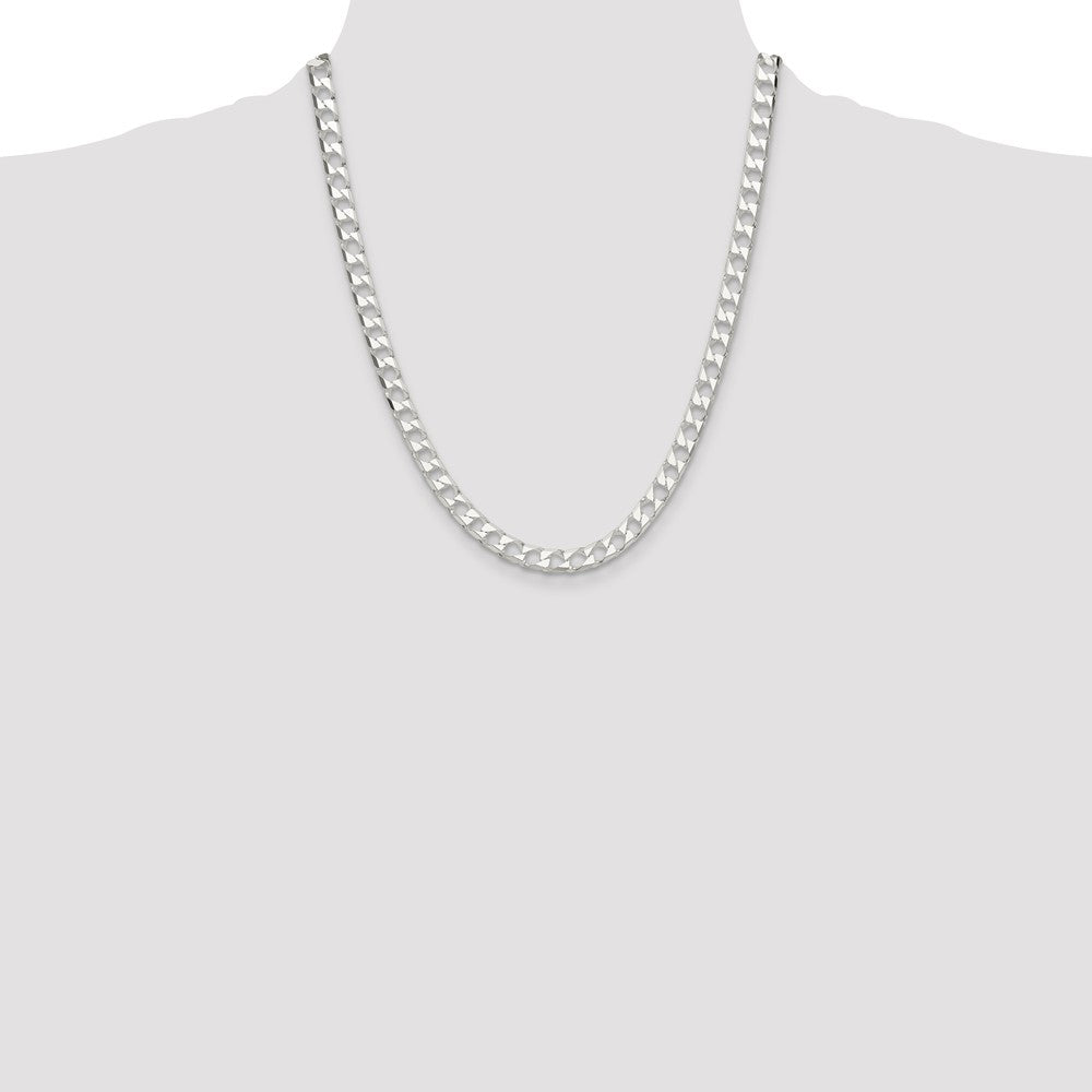 Exclusive 5.75mm Diamond-Cut Square Curb Chain in Sterling Silver - Stylish Value