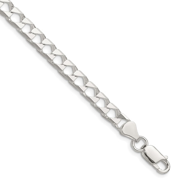 5.75mm Diamond-Cut Square Curb Chain in Sterling Silver - Style GR1-1030359