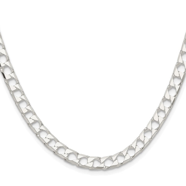 Rhodium-Plated Sterling Silver 5.75mm Double Curb Chain - Style GR1-1032445