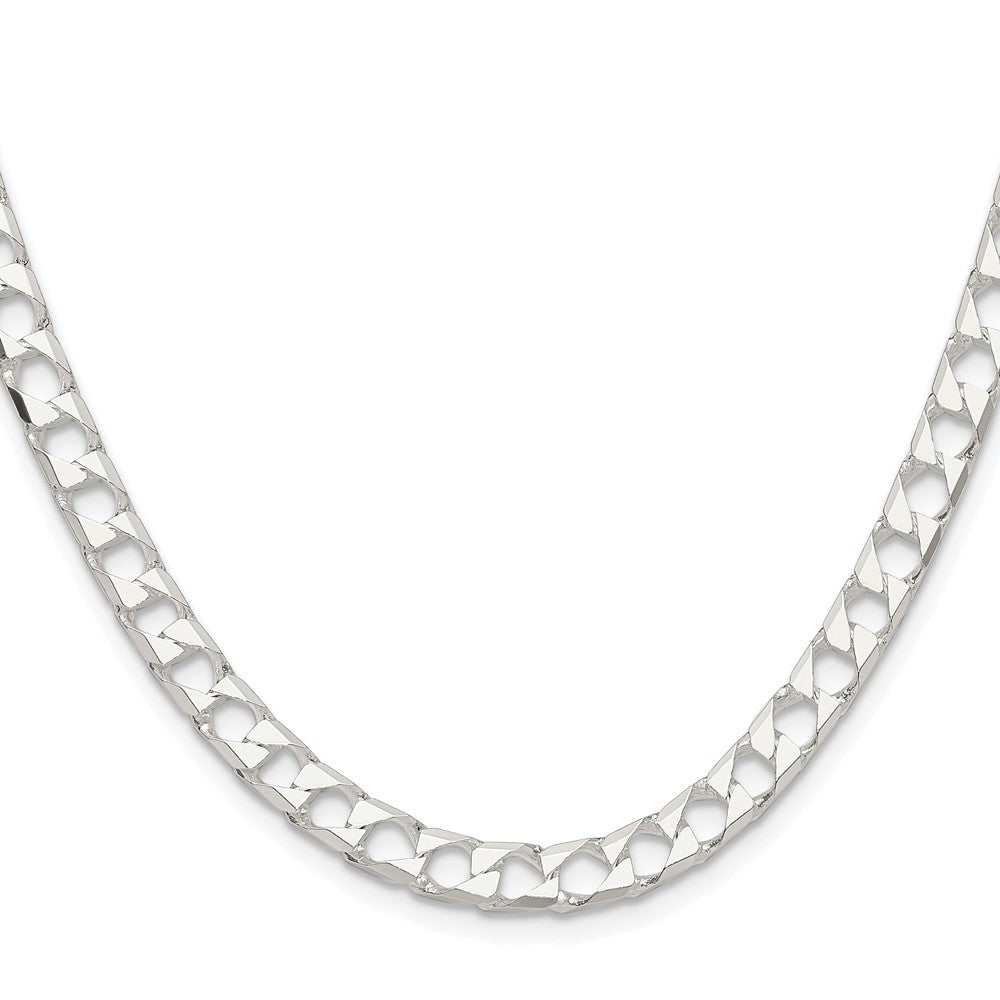Buy Stylish Rhodium-Plated Sterling Silver 5.75mm Double Curb Chain