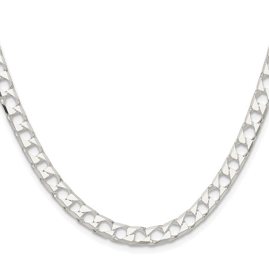 Buy Stylish Rhodium-Plated Sterling Silver 5.75mm Double Curb Chain