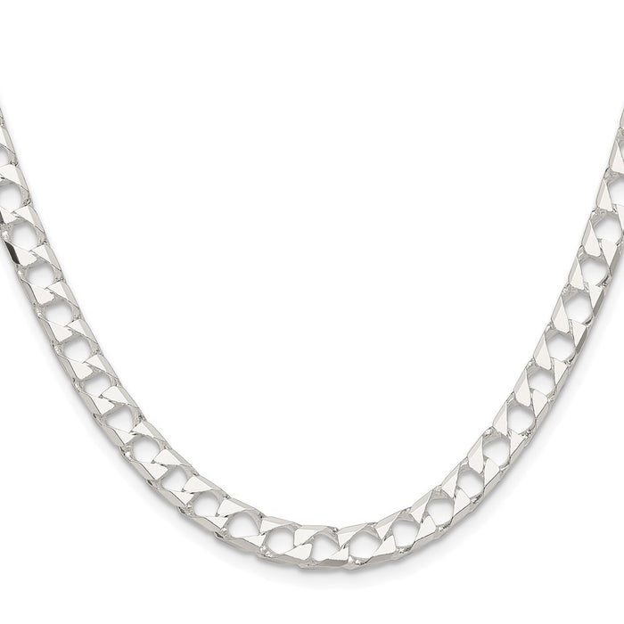 Buy Stylish Rhodium-Plated Sterling Silver 5.75mm Double Curb Chain-2