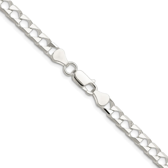 Buy Stylish Rhodium-Plated Sterling Silver 5.75mm Double Curb Chain-3