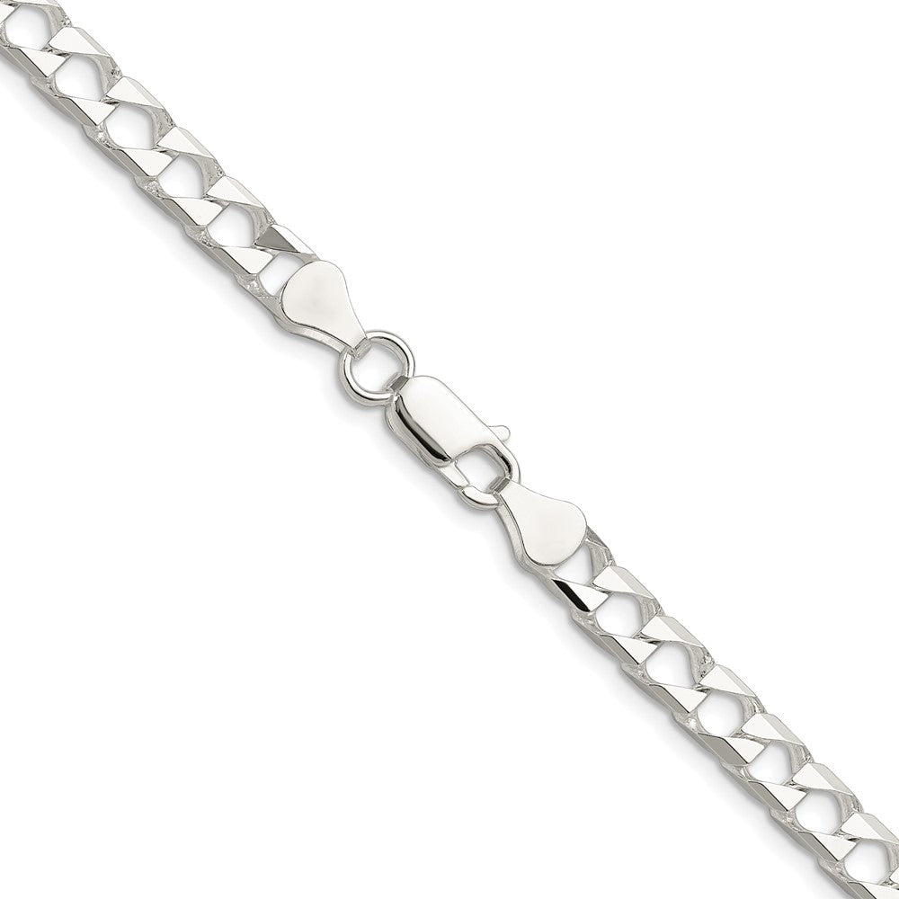 Exclusive Rhodium-Plated Sterling Silver 5.75mm Double Curb Chain - Stylish Value