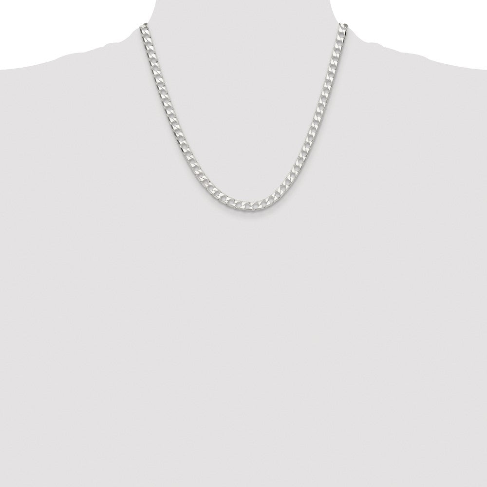 Exclusive Rhodium-Plated Sterling Silver 5.75mm Double Curb Chain - Stylish Value