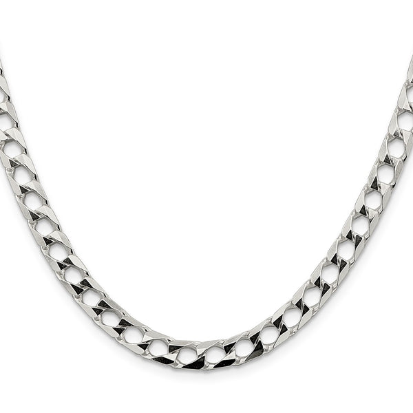 Sterling Silver 6.25mm Double Curb Square Chain