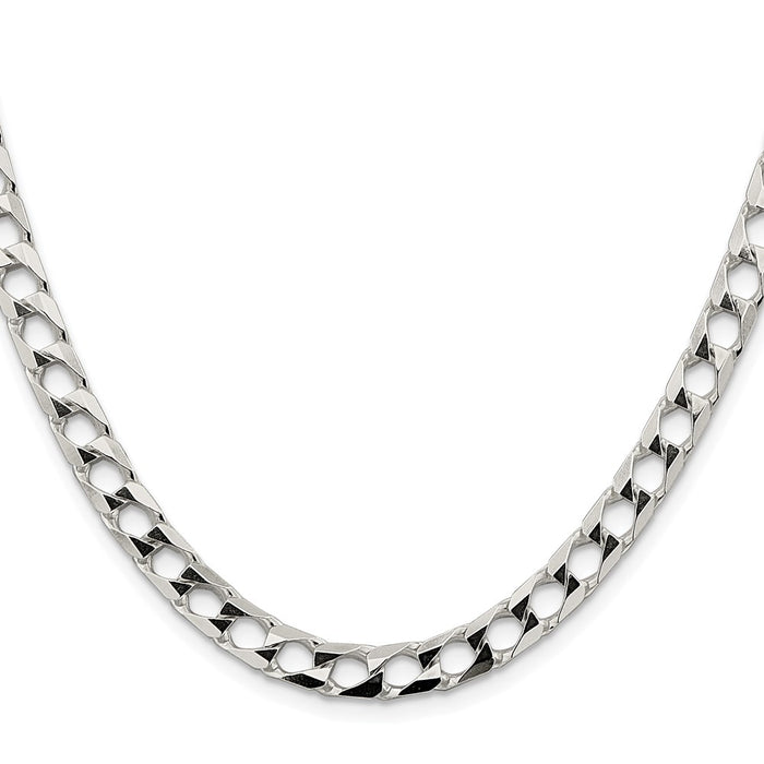 Buy Stylish Rhodium-Plated Sterling Silver 6.25mm Double Curb Chain - Luxury Value-2