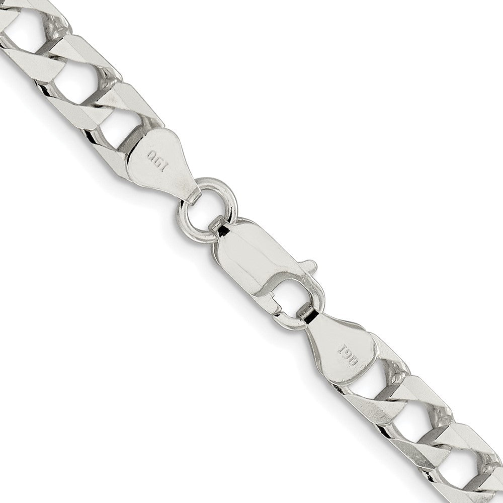 Exclusive Rhodium-Plated Sterling Silver 6.25mm Double Curb Chain - Stylish Value