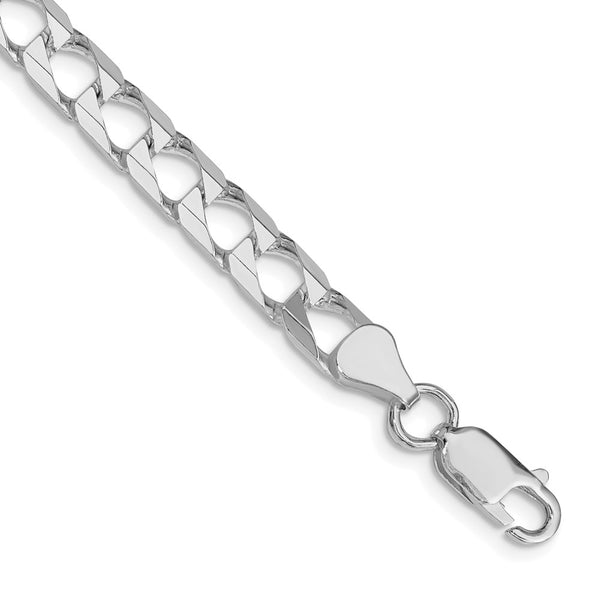 Rhodium-Plated Sterling Silver 6.25mm Double Curb Chain - Style GR1-1029918