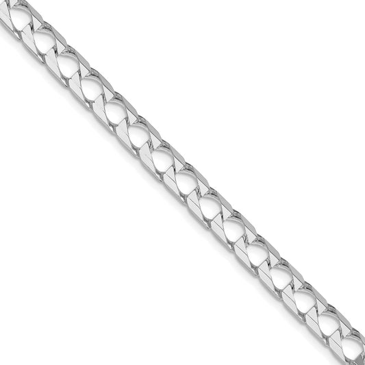 Buy Stylish Rhodium-Plated Sterling Silver 6.25mm Double Curb Chain - Luxury Value