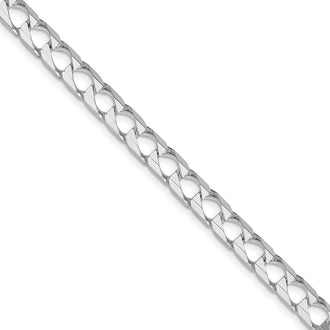 Exclusive Rhodium-Plated Sterling Silver 6.25mm Double Curb Chain - Stylish Value