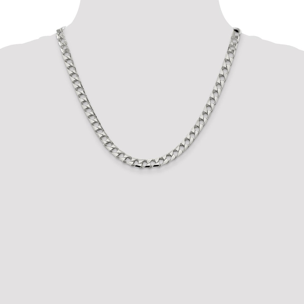 High-Quality Double Curb Square Chain 7.2mm in Sterling Silver - Stylish Value!