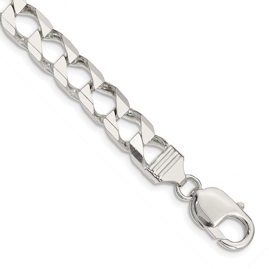 Buy Stylish Sterling Silver 7.2mm Diamond-Cut Square Curb Chain - Luxury Value