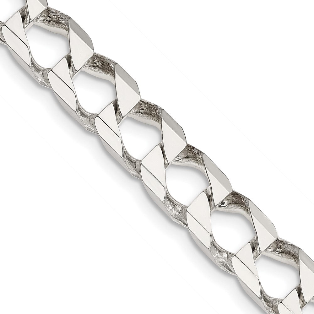 Buy Stylish 7.2mm Diamond-Cut Sterling Silver Curb Chain - Affordable Luxury