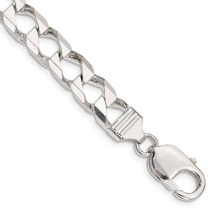 High-Quality Sterling Silver 8.6mm Double Curb Square Chain - Stylish Value!-1