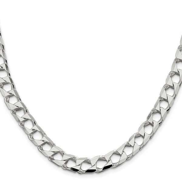 Rhodium-Plated Sterling Silver 8.6mm Double Curb Chain - Style GR1-1032515
