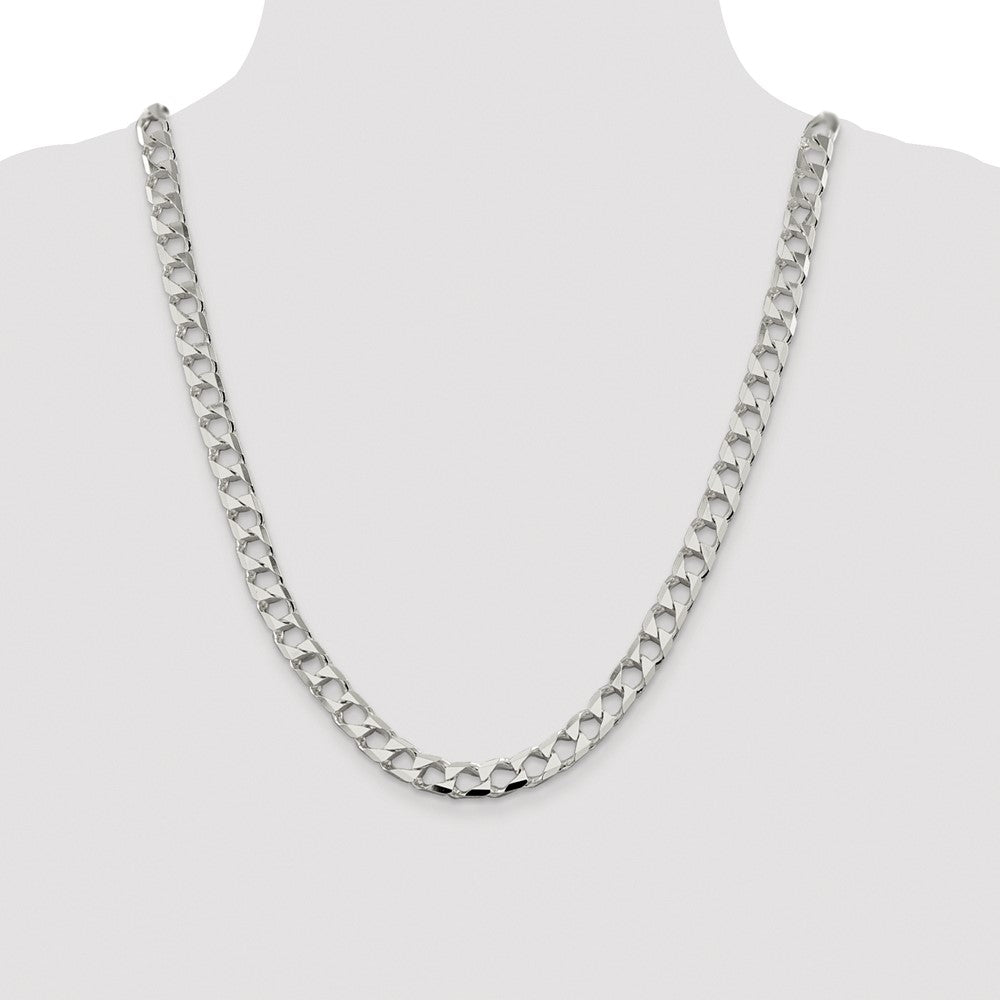 Buy Stylish Rhodium-Plated Sterling Silver 8.6mm Double Curb Chain