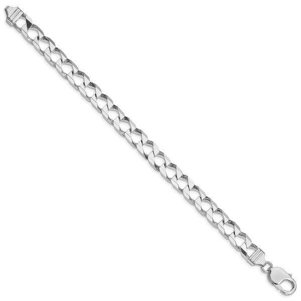 Rhodium-Plated Sterling Silver 8.6mm Double Curb Chain - Style GR1-1029504