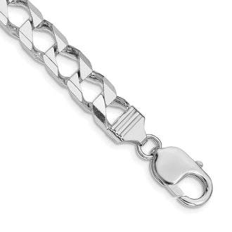 Buy Stylish Rhodium-Plated Sterling Silver 8.6mm Double Curb Chain - Luxury Value!