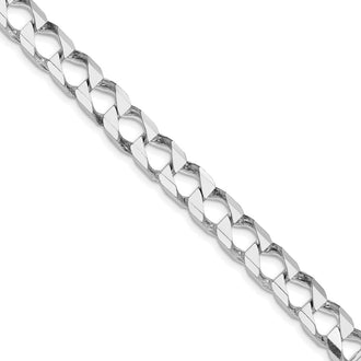 Buy Stylish Rhodium-Plated Sterling Silver 8.6mm Double Curb Chain