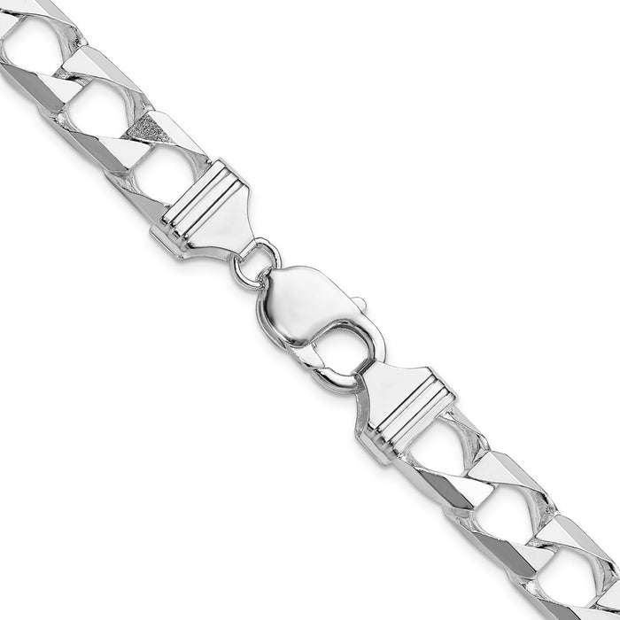 High-Quality 10.3mm Sterling Silver Double Curb Square Chain - Stylish Value!-3