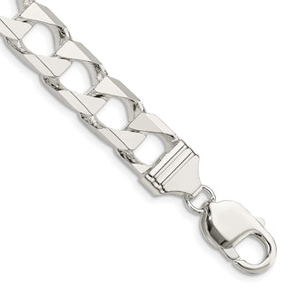 Buy Stylish 10.3mm Sterling Silver Double Curb Square Chain at Great Price