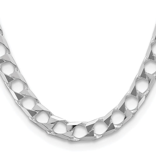High-Quality Rhodium-Plated Sterling Silver 10.3mm Double Curb Chain - Stylish Value