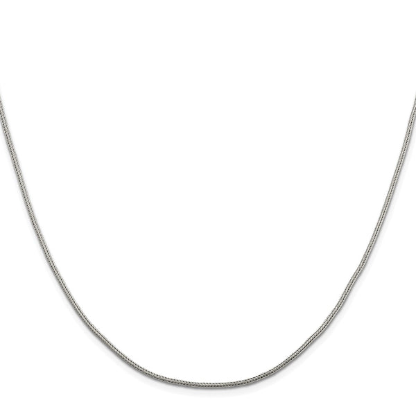 Rhodium-Plated Sterling Silver 1.25mm Franco Chain