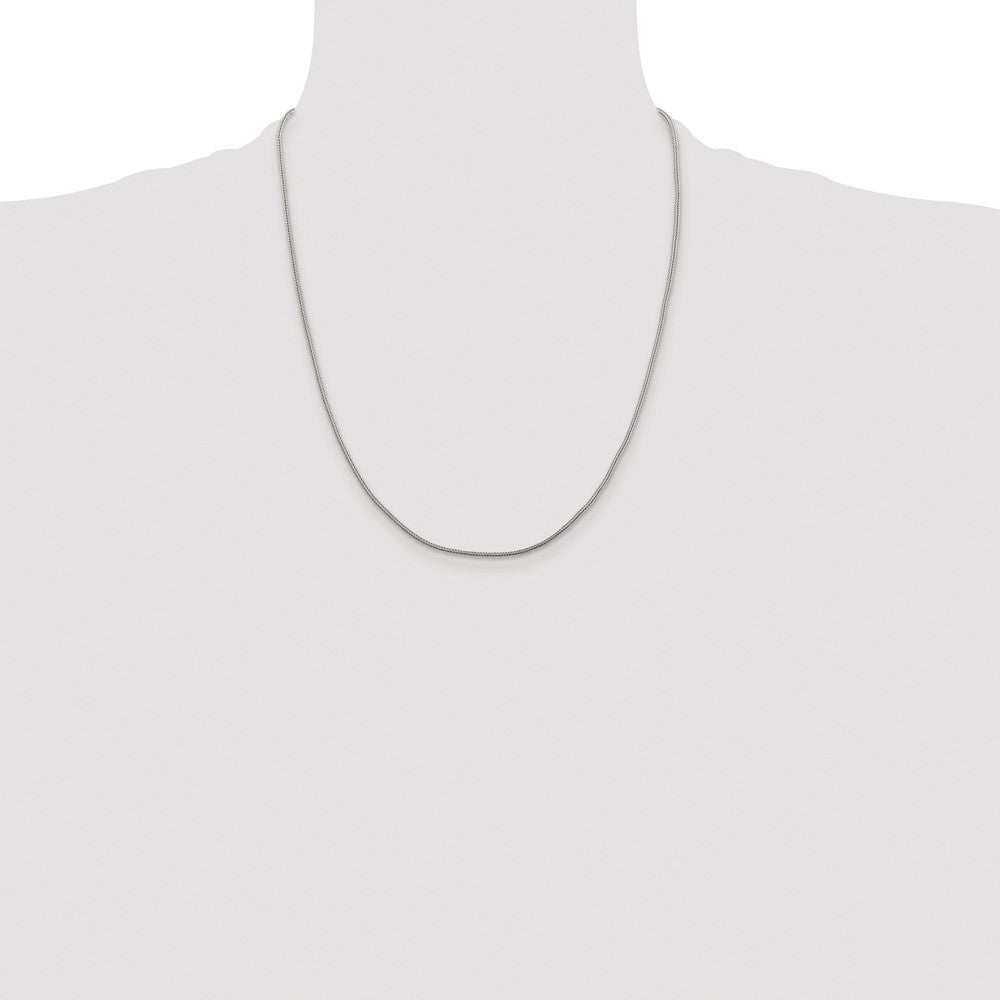 Exclusive Rhodium-Plated Sterling Silver 1.25mm Diamond-Cut Franco Chain