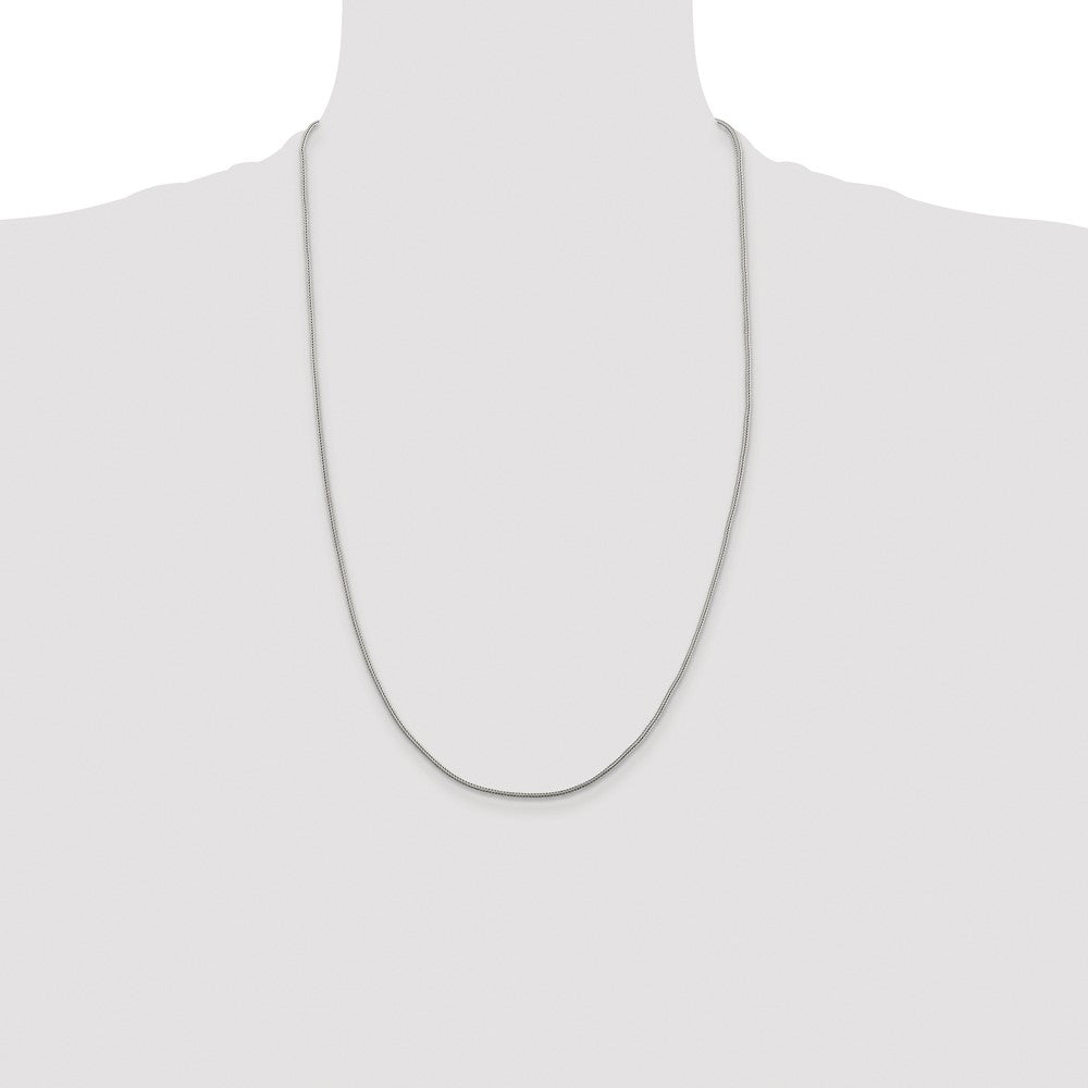 Buy Stylish 1.25mm Rhodium-Plated Sterling Silver Diamond-Cut Franco Chain
