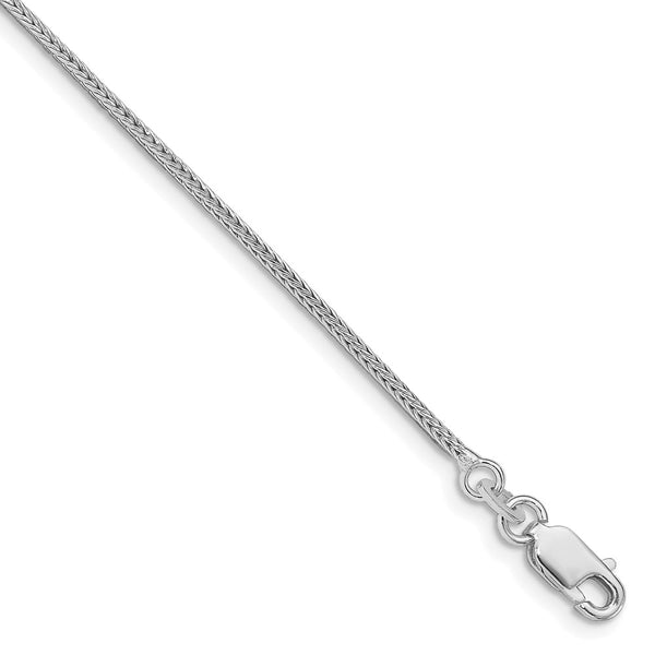 Rhodium-Plated Sterling Silver 1.25mm Franco Chain