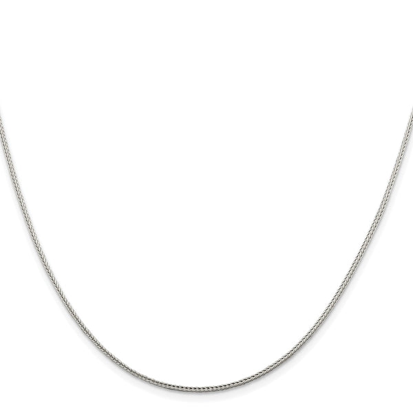 Rhodium-Plated Sterling Silver 1.45mm Diamond-Cut Franco Chain