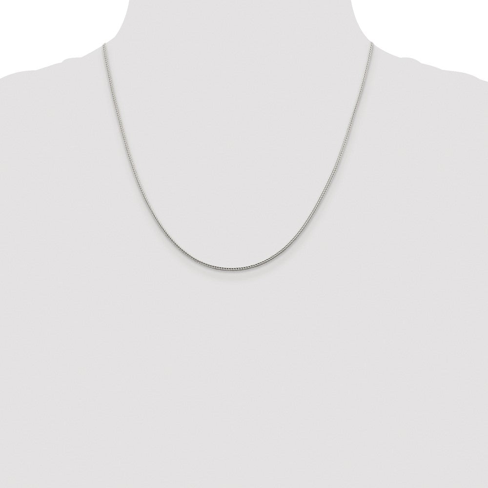 Buy Affordable Rhodium-Plated Sterling Silver 1.45mm Diamond-Cut Franco Chain