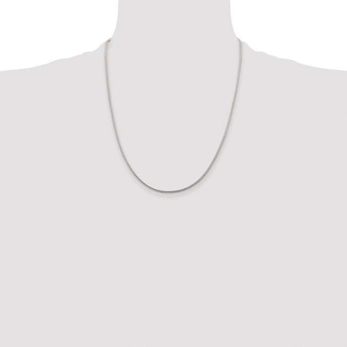 Buy Stylish Rhodium-Plated Sterling Silver 1.45mm Diamond-Cut Franco Chain-4