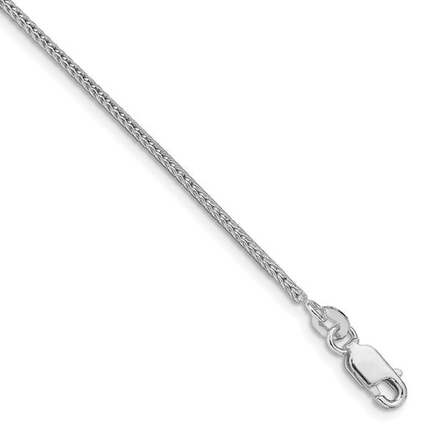Rhodium-Plated Sterling Silver 1.45mm Diamond-Cut Franco Chain