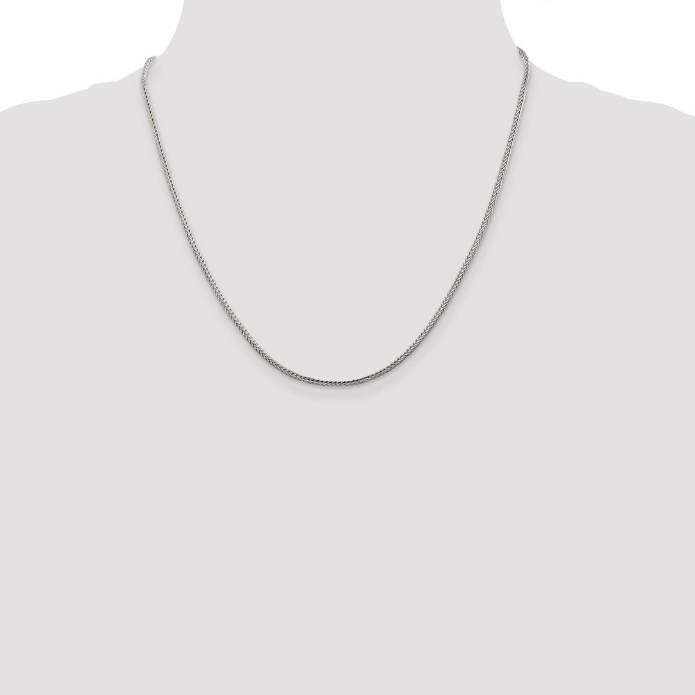 Buy Stylish 2mm Diamond-Cut Round Franco Chain in Sterling Silver - Luxury Look