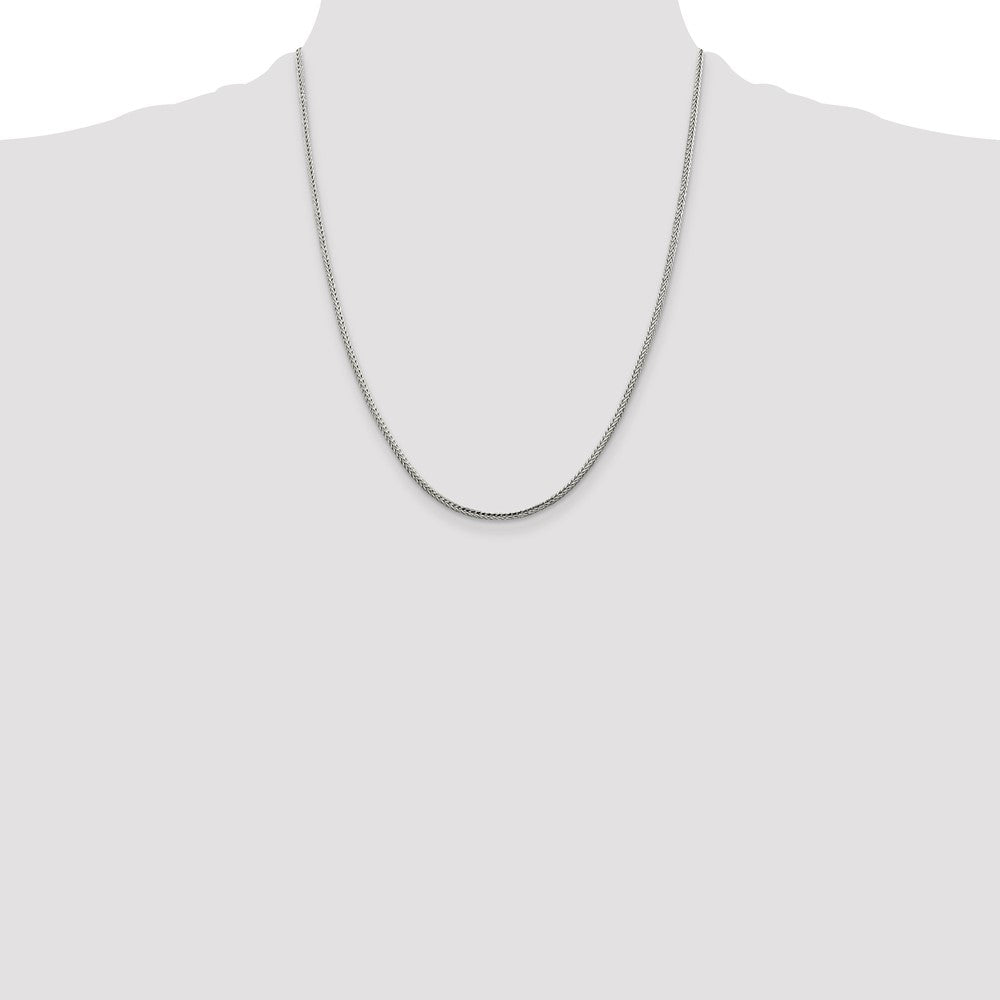 High-Quality 2mm Diamond-Cut Round Franco Chain in Sterling Silver - Stylish Value!