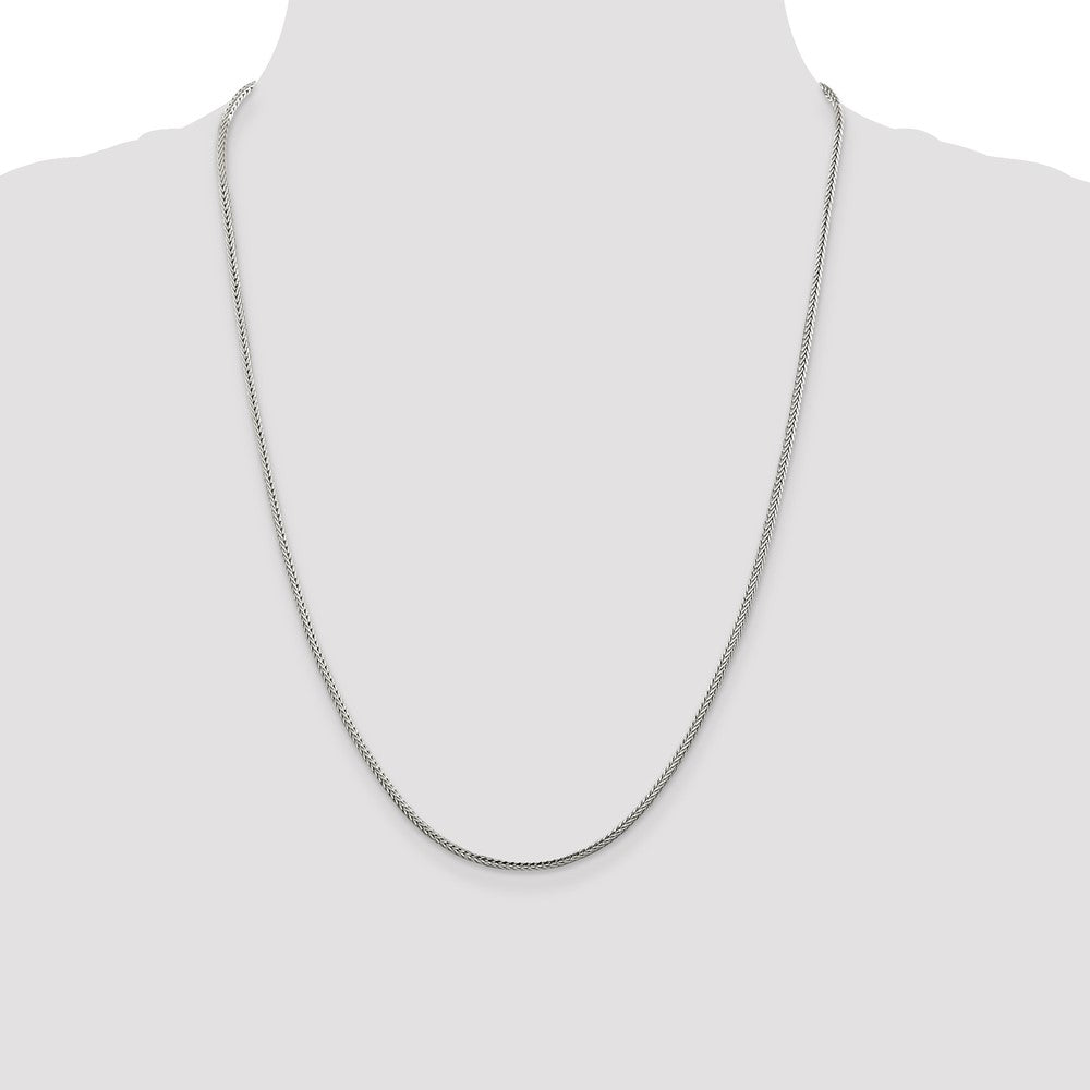 Buy Stylish 2mm Diamond-Cut Round Franco Chain in Sterling Silver - Affordable Luxury!