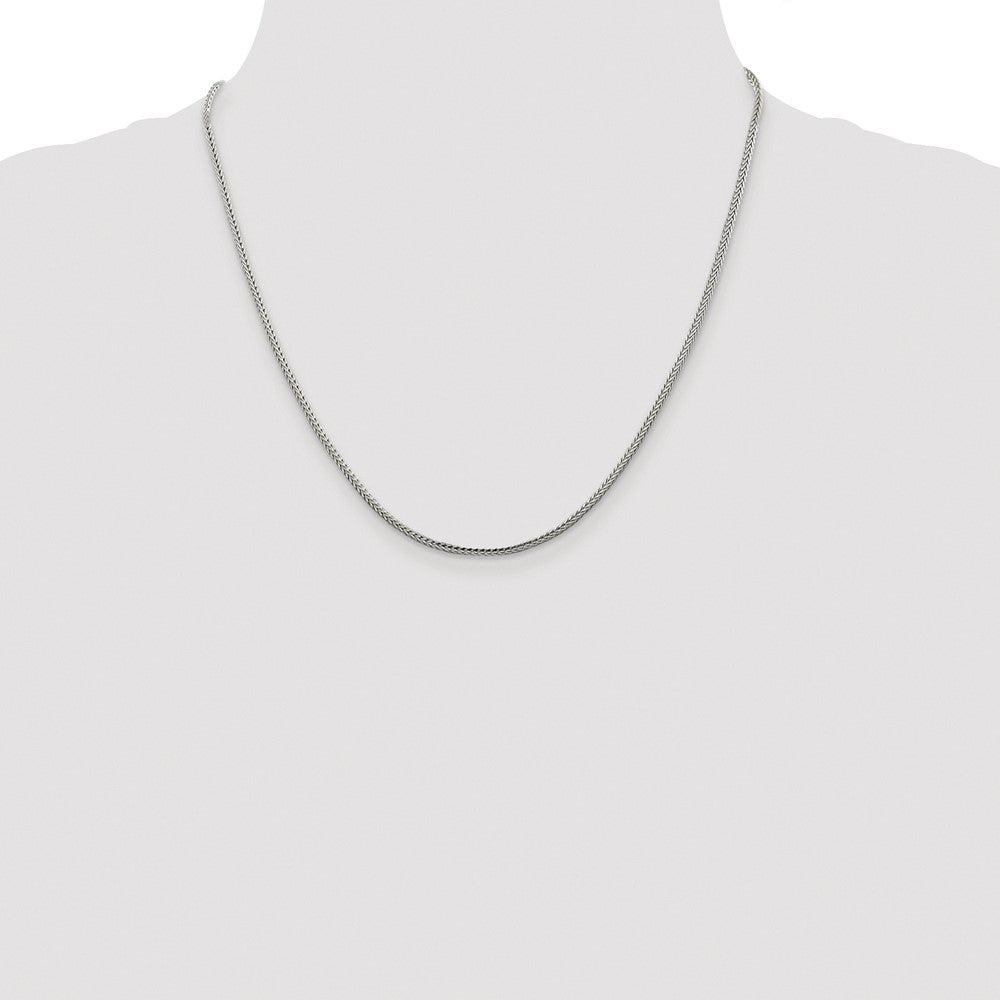 Exclusive Rhodium-Plated 2mm Diamond-Cut Franco Chain in Sterling Silver - Stylish Value!