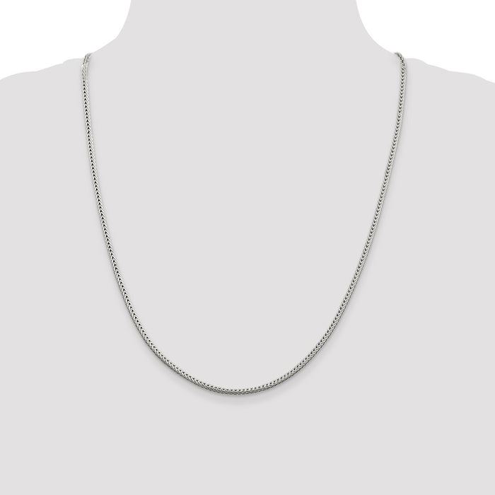 Buy 2.5mm Diamond-Cut Round Franco Chain in Sterling Silver - Stylish & Affordable!-4