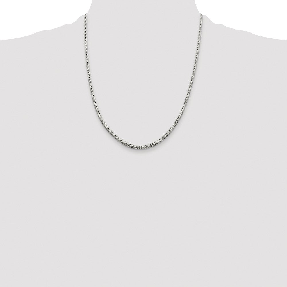 Buy Stylish 2.5mm Rhodium-Plated Diamond-Cut Franco Chain in Silver - Luxury!