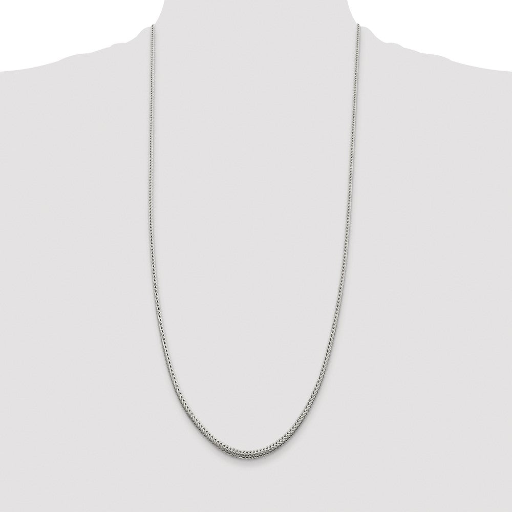 Buy Stylish 2.5mm Rhodium-Plated Diamond-Cut Franco Chain in Sterling Silver