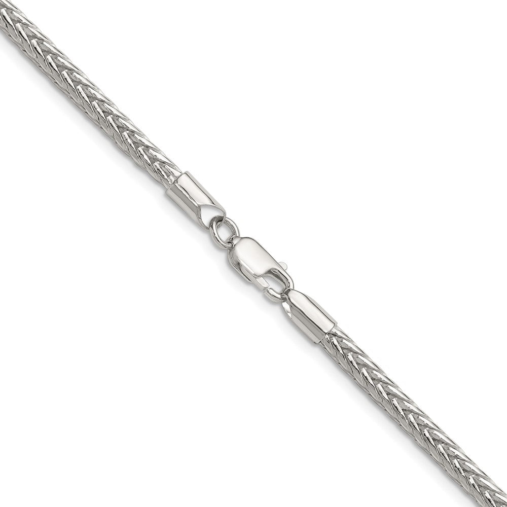 High-Quality 3.4mm Diamond-Cut Round Franco Chain in Sterling Silver - Affordable Luxury