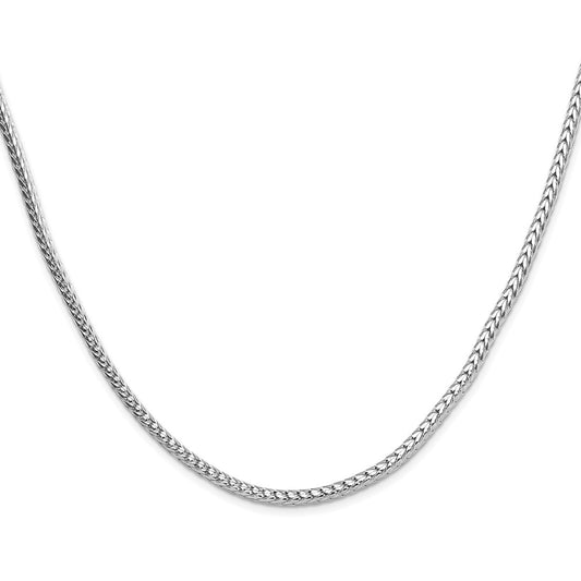 Buy Stylish Rhodium-Plated Sterling Silver 3.4mm Diamond-Cut Franco Chain